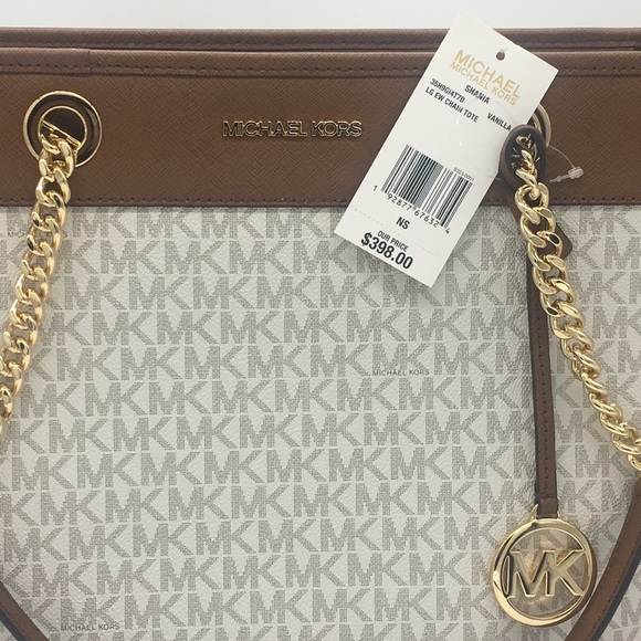 MICHAEL KORS SHANIA LARGE EW CHAIN TOTE VANILLA - Picture 8 of 8